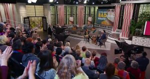 wide shot of CBC studio for The Goods, audience interaction on dental issues Halitosis