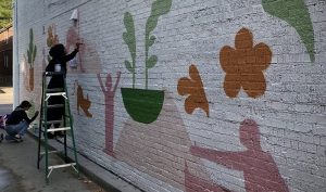 painted wall - mural in Baby Point, Annette and Jane